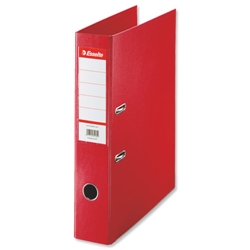 Esselte Lever Arch File PVC Foolscap Red [Pack 10]